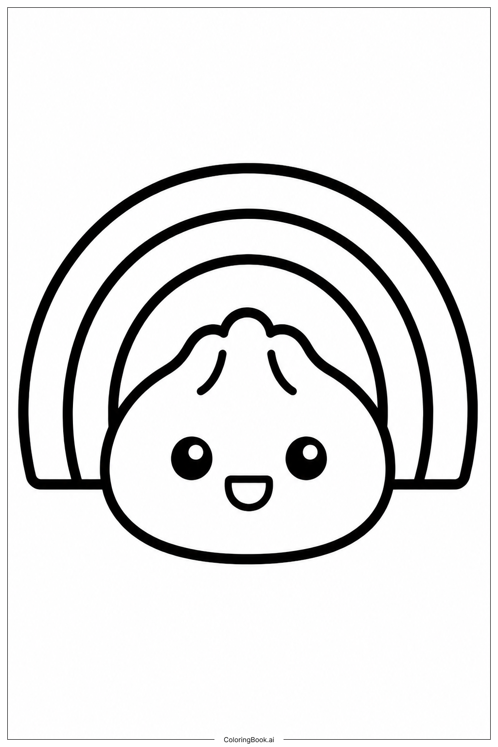 Página para colorear de Arcoíris de Squishy Dumpling 
