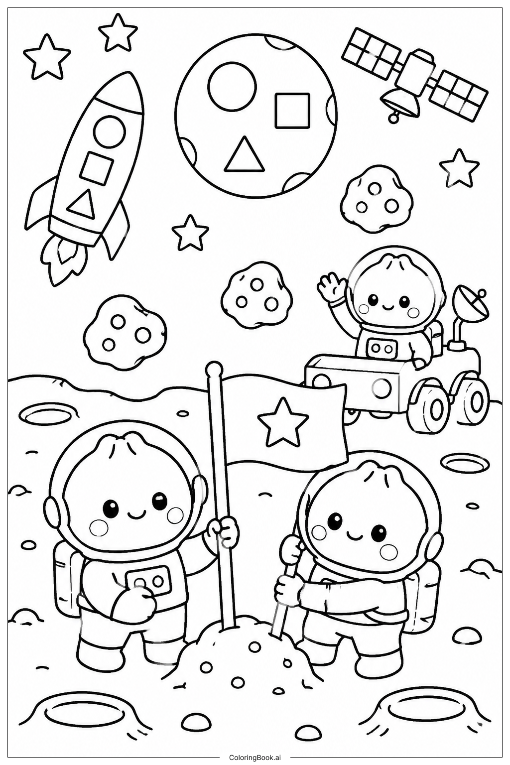 Squishy Dumpling Space Journey Ausmalseite