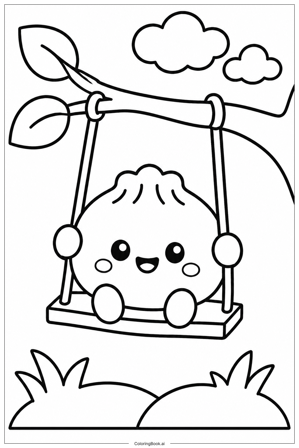 Squishy Dumpling Swing Ausmalseite