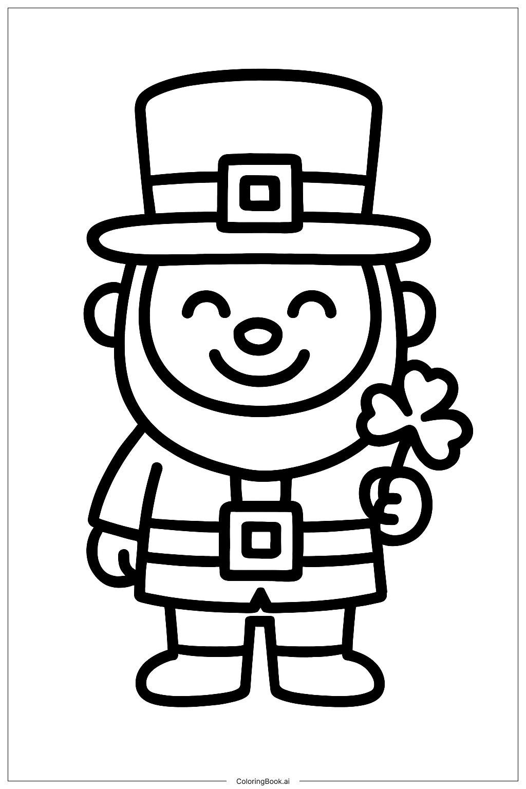  성 패트릭 데이 웃는 레프리콘 색칠공부 페이지 