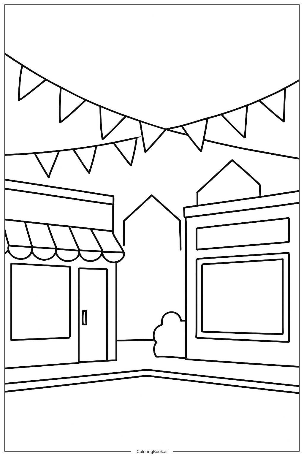  스태 Patrick의 날 거리와 번팅 색칠공부 페이지 