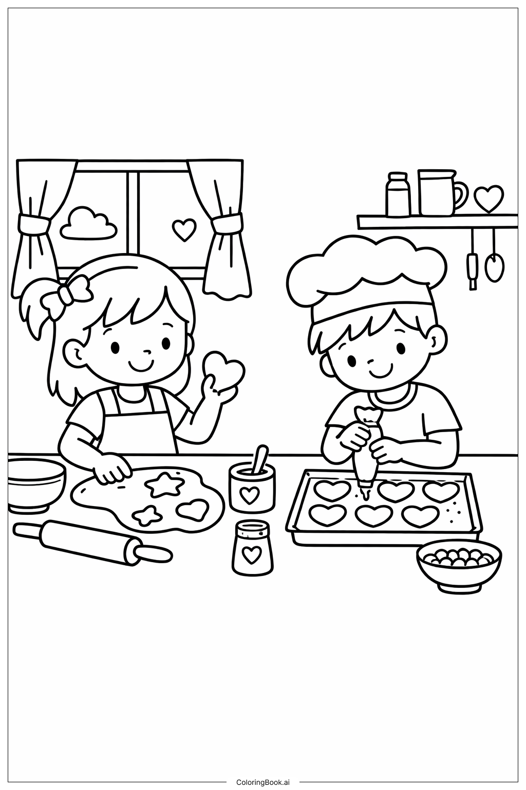  圣瓦伦丁填色页 