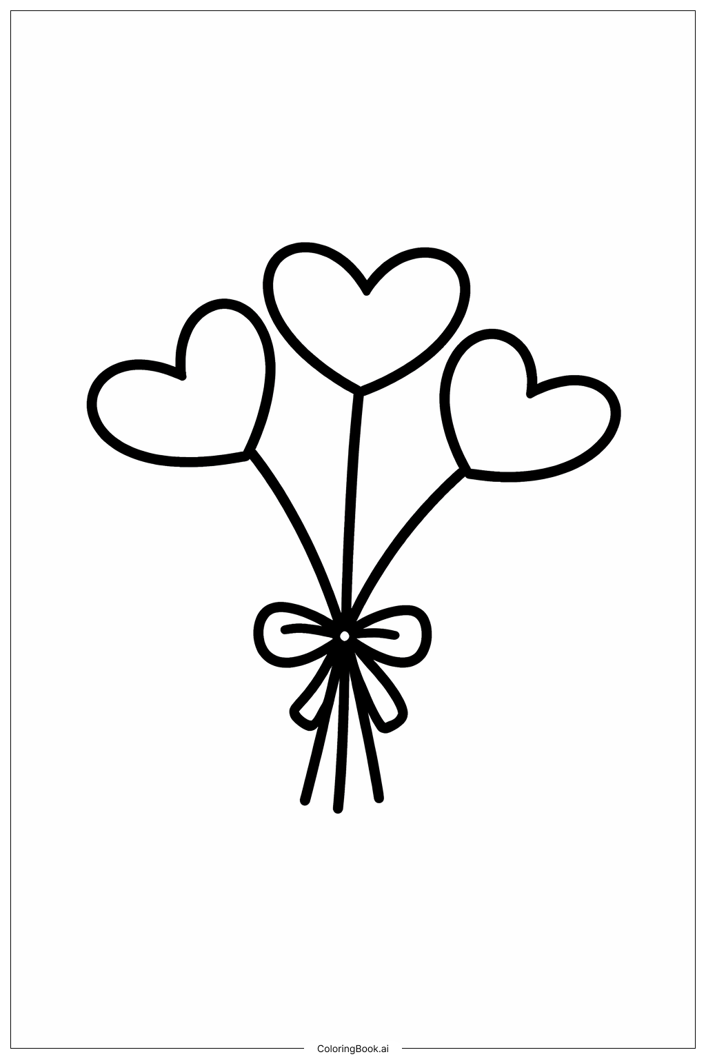  Page de coloriage Bouquet de la Saint-Valentin 