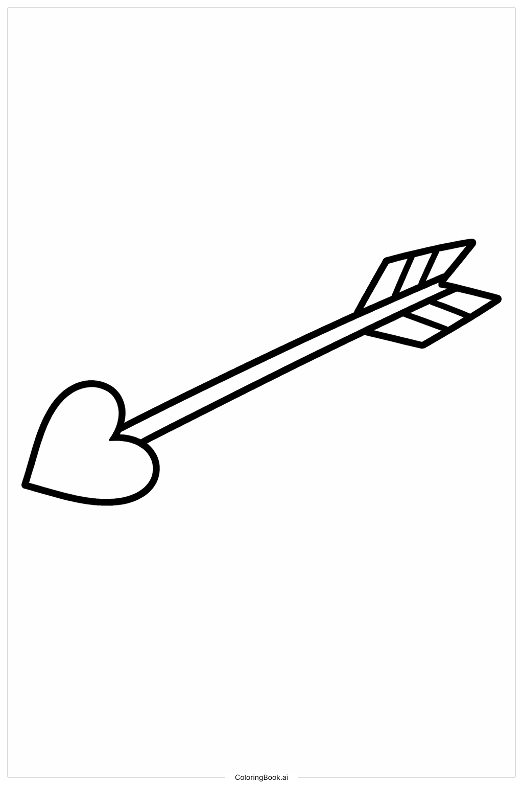  Page de coloriage Flèche de Cupidon de la Saint-Valentin 