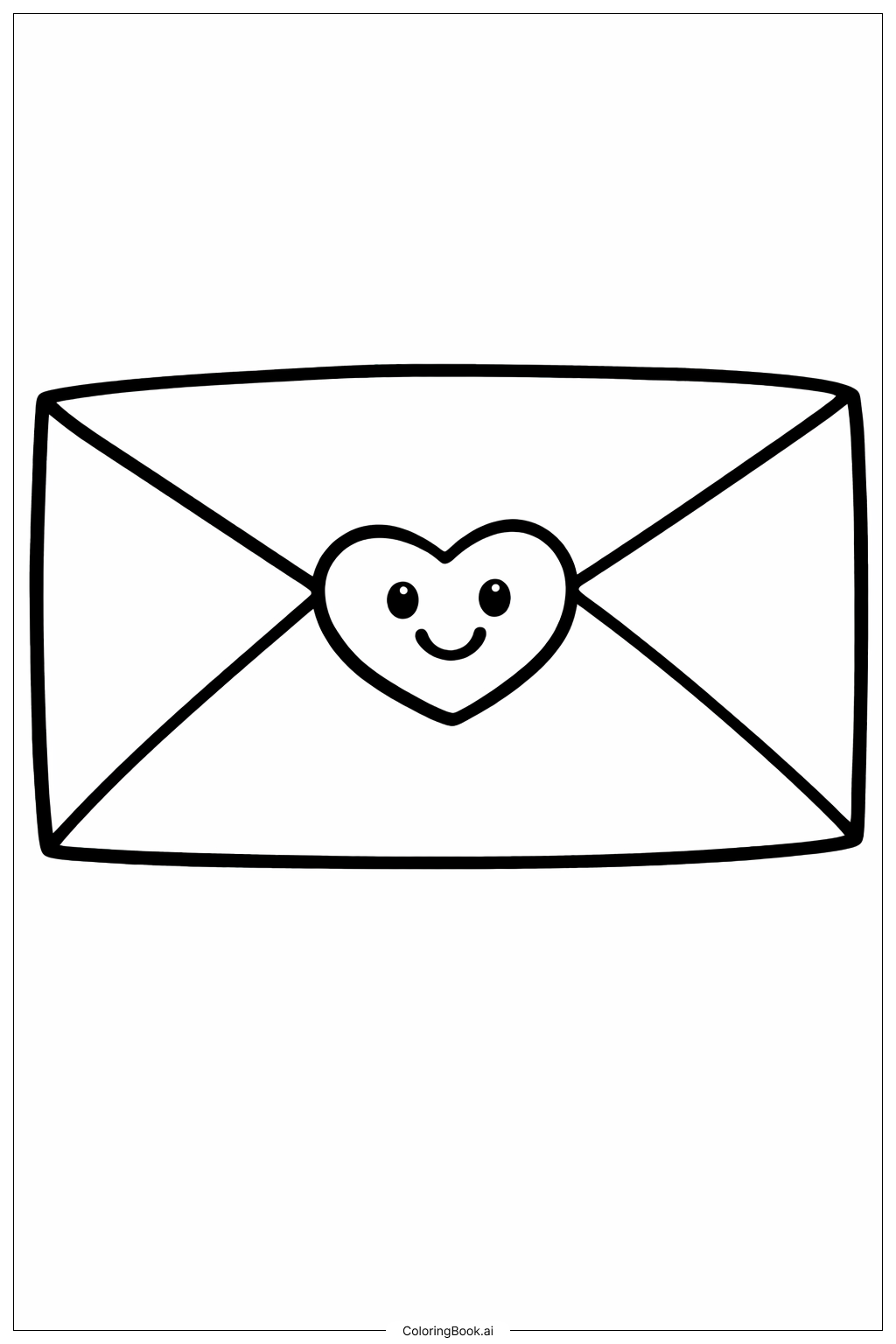  Page de coloriage Lettre d'amour de la Saint-Valentin 