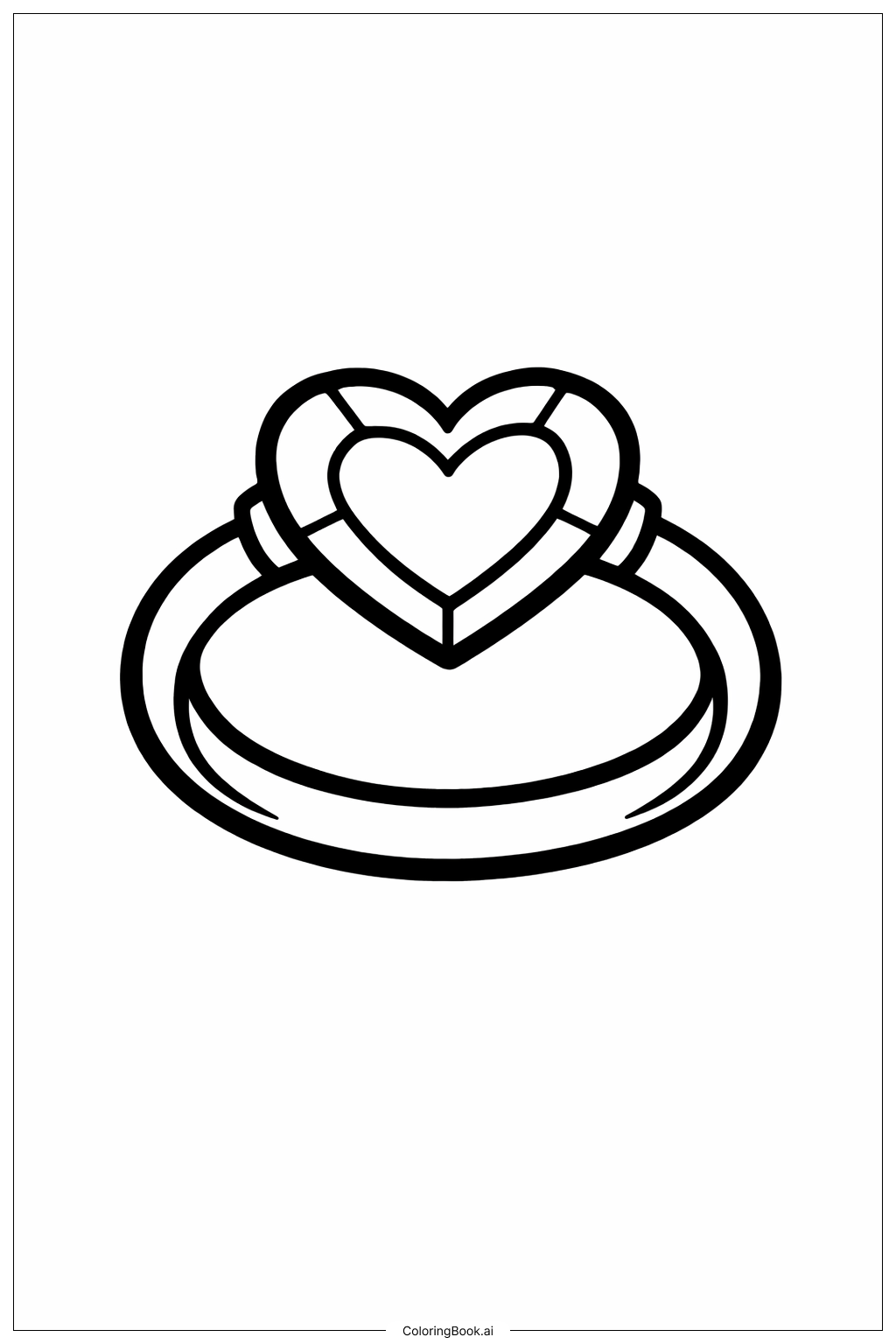  Page de coloriage Bague Saint-Valentin 