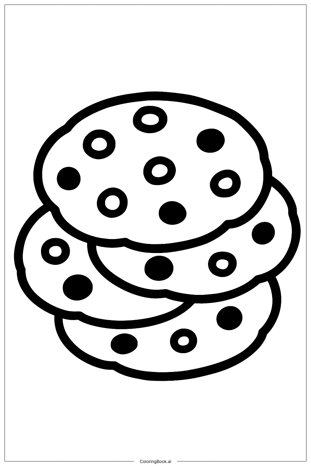 堆疊餅乾著色頁