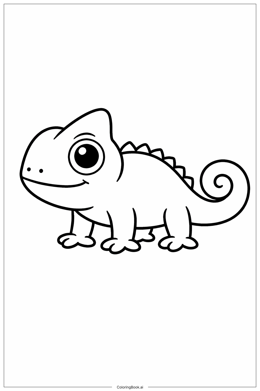 站立變色龍著色頁