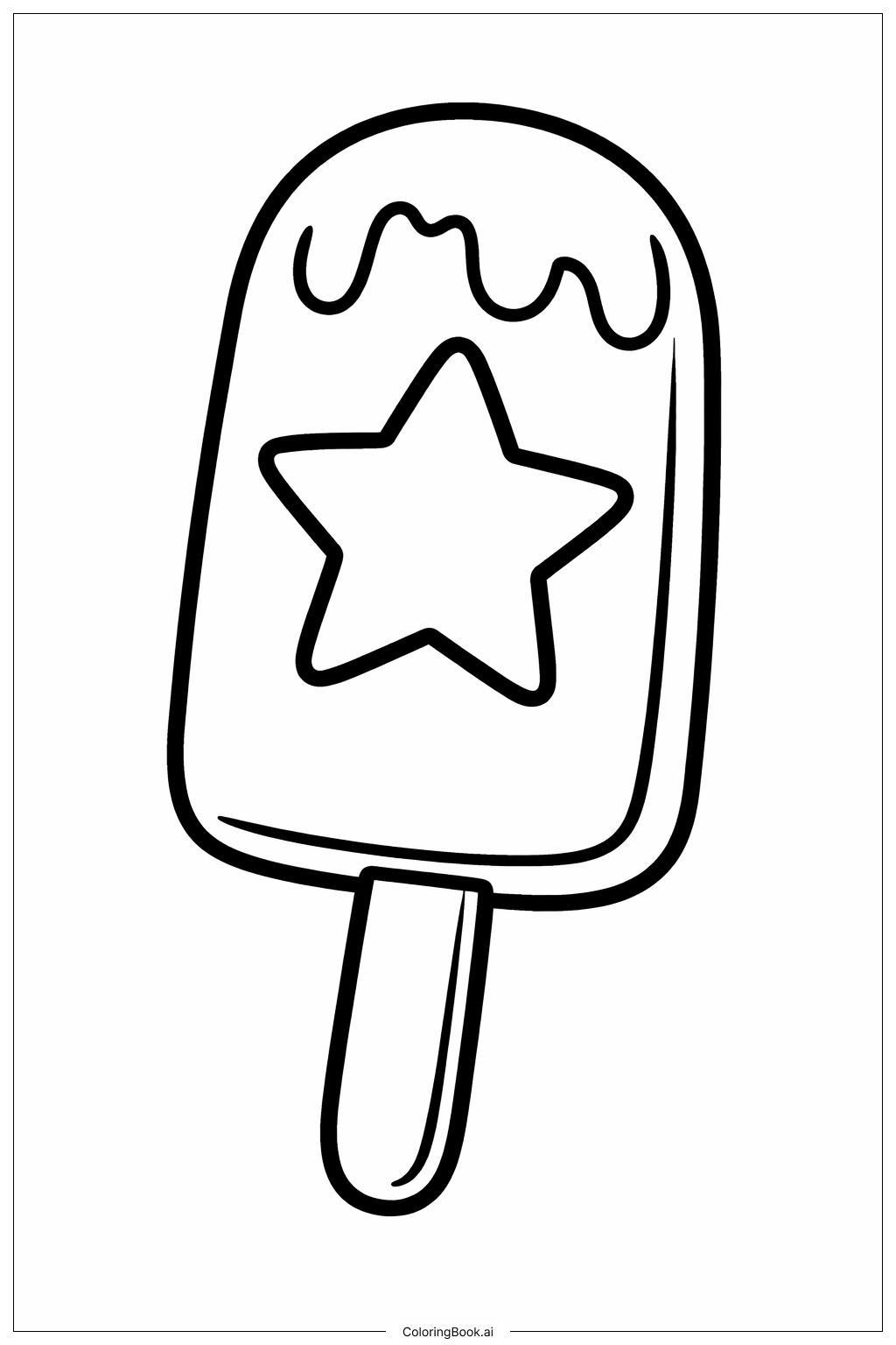  별 모양 아이스바 색칠공부 페이지 