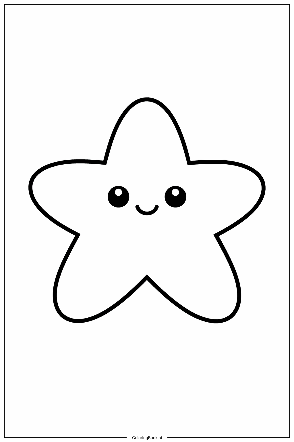  海星正面圖著色頁 