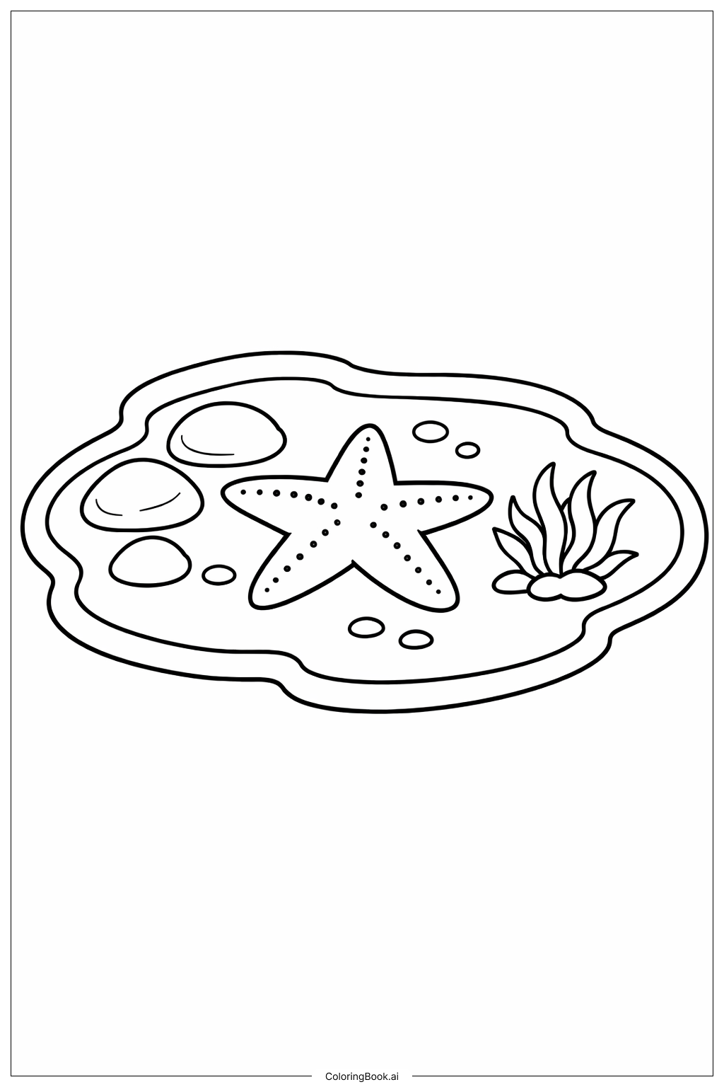  潮池中的海星著色頁 