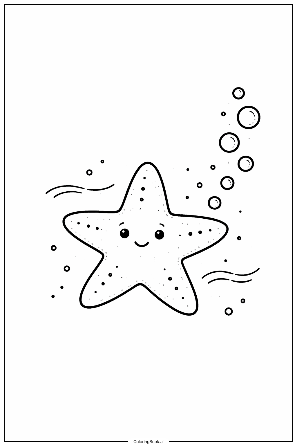 거품과 불가사리 색칠공부 페이지