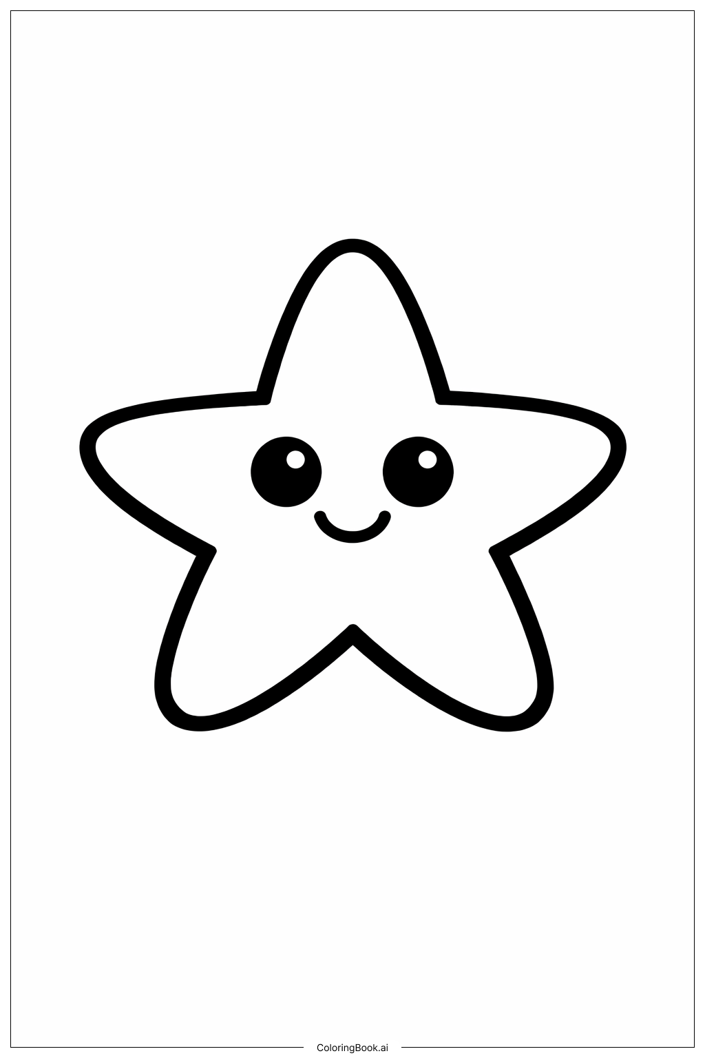 단추 눈을 가진 불가사리 색칠공부 페이지