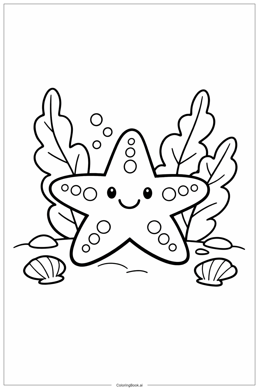 해초와 불가사리 색칠공부 페이지