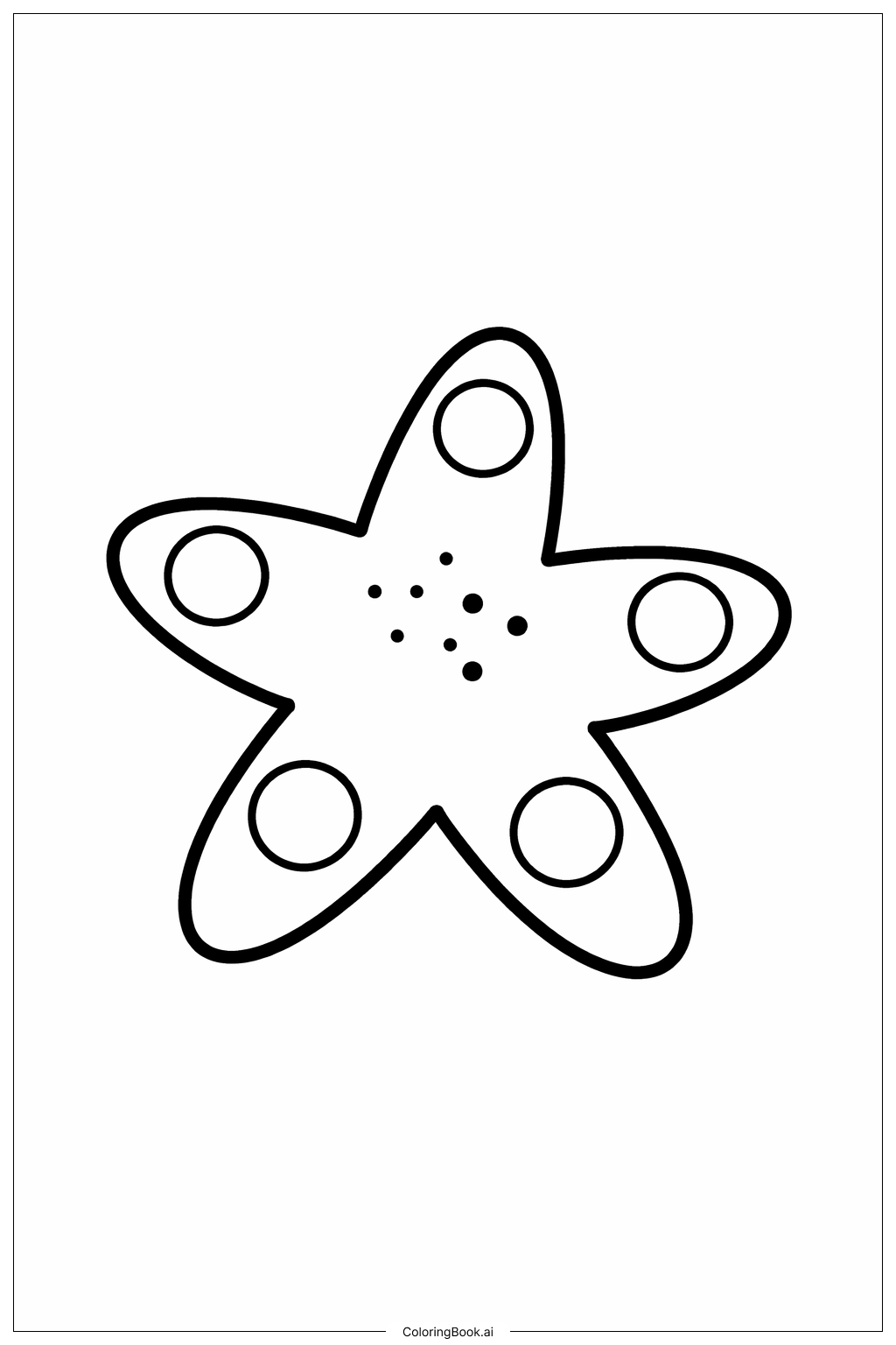 점이 있는 불가사리 색칠공부 페이지