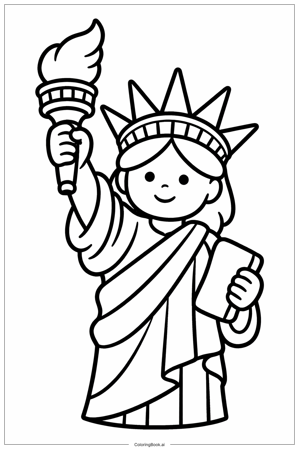  Freiheitsstatue mit Fackel Ausmalseite 