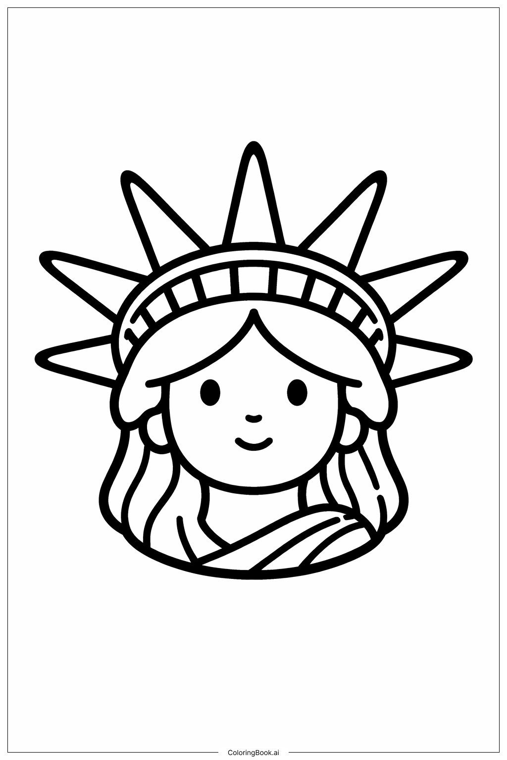  Freiheitsstatue Kleine Krone Ausmalseite 