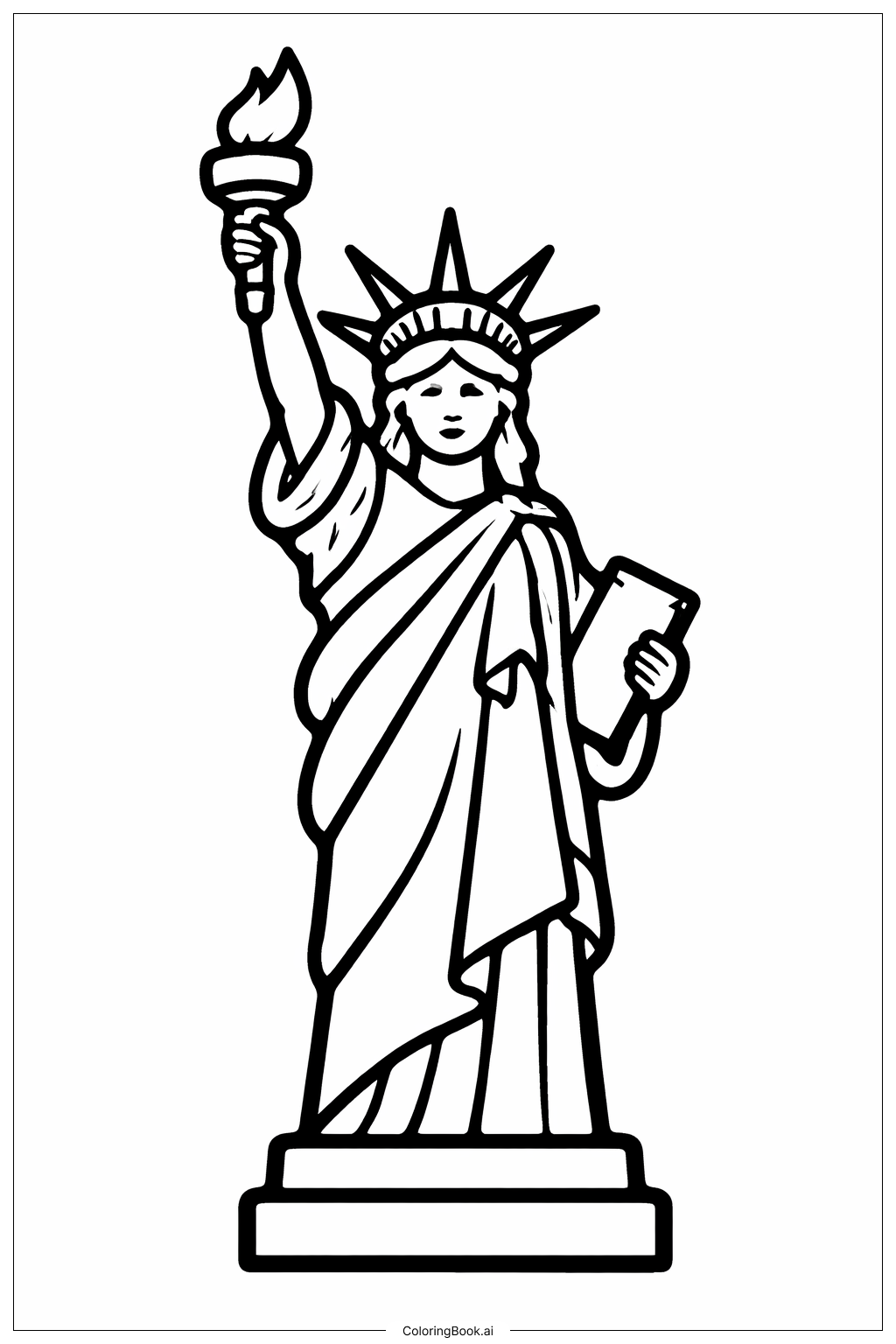  Freiheitsstatue Einfache Silhouette Ausmalseite 