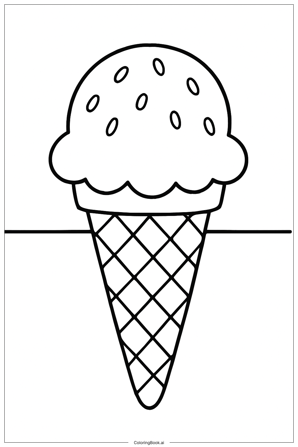 草莓冰淇淋甜筒著色頁