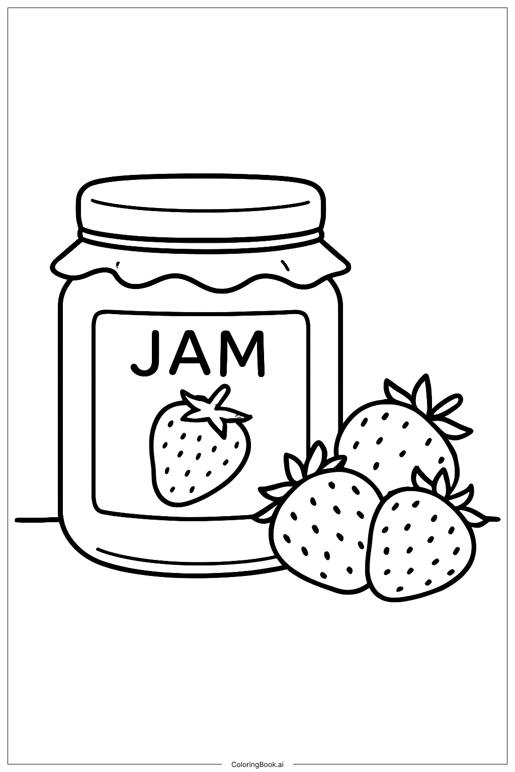 Strawberry Jam Jar Label Coloring Page