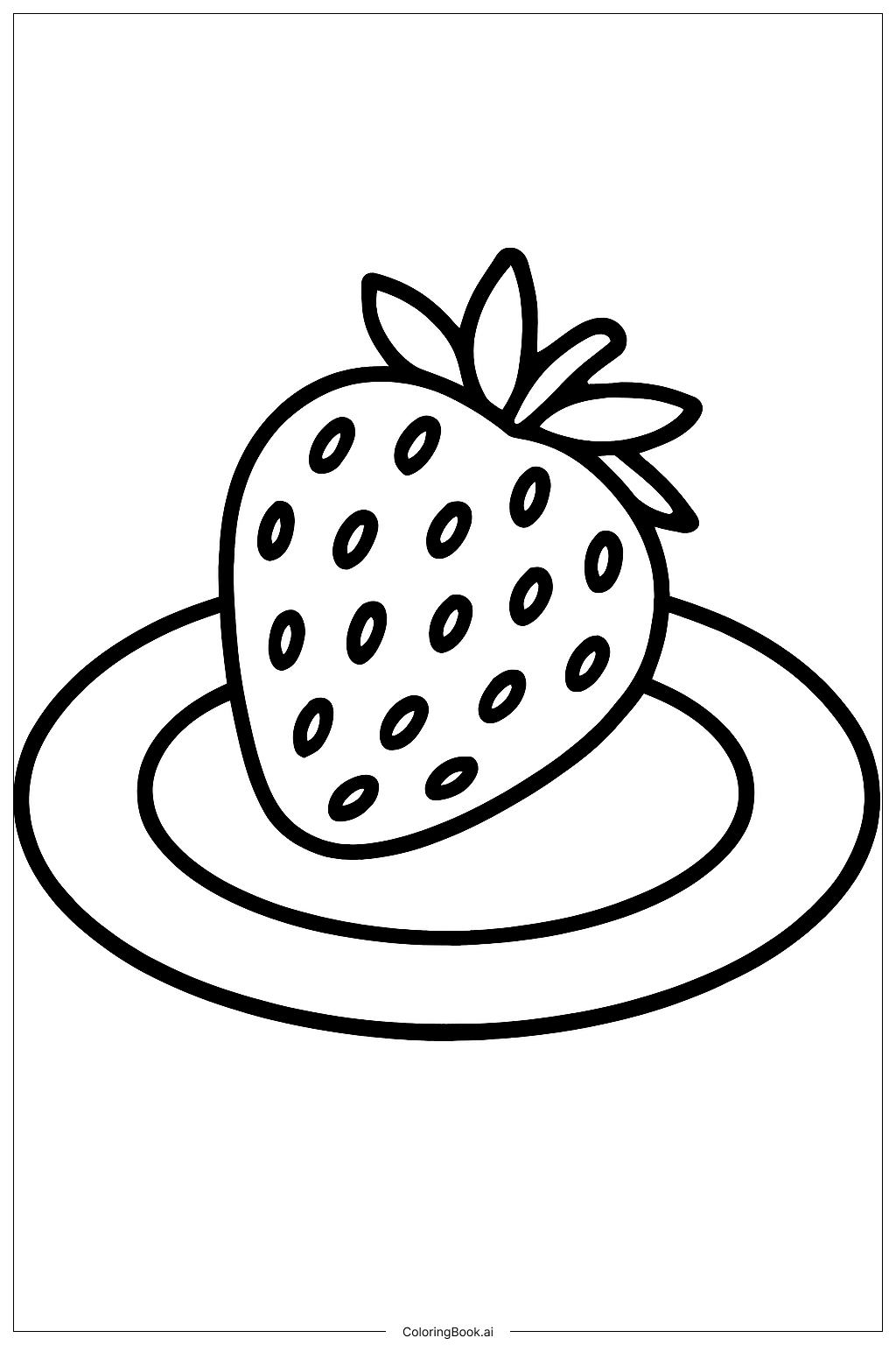 草莓盤子著色頁