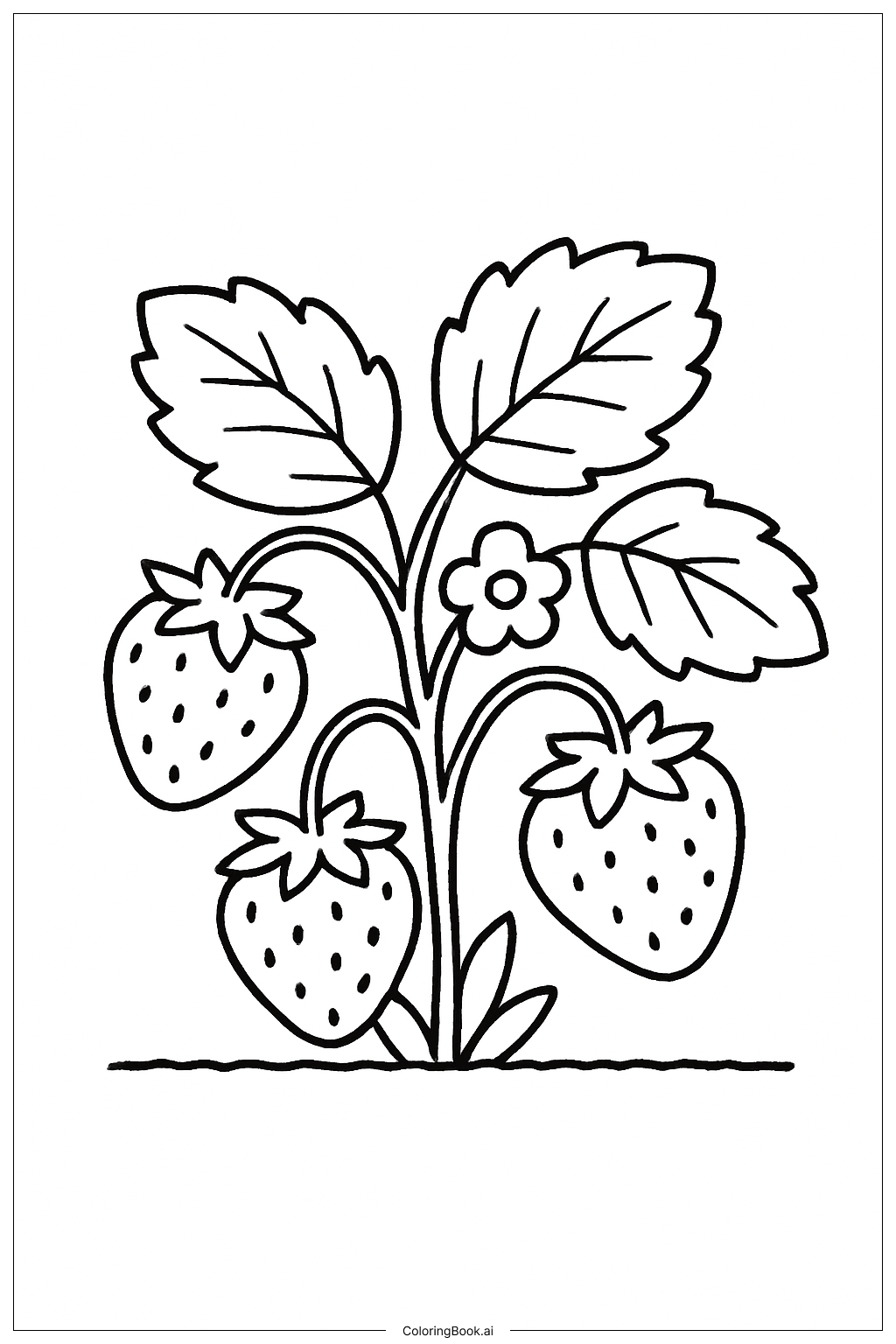草莓植株與葉子著色頁