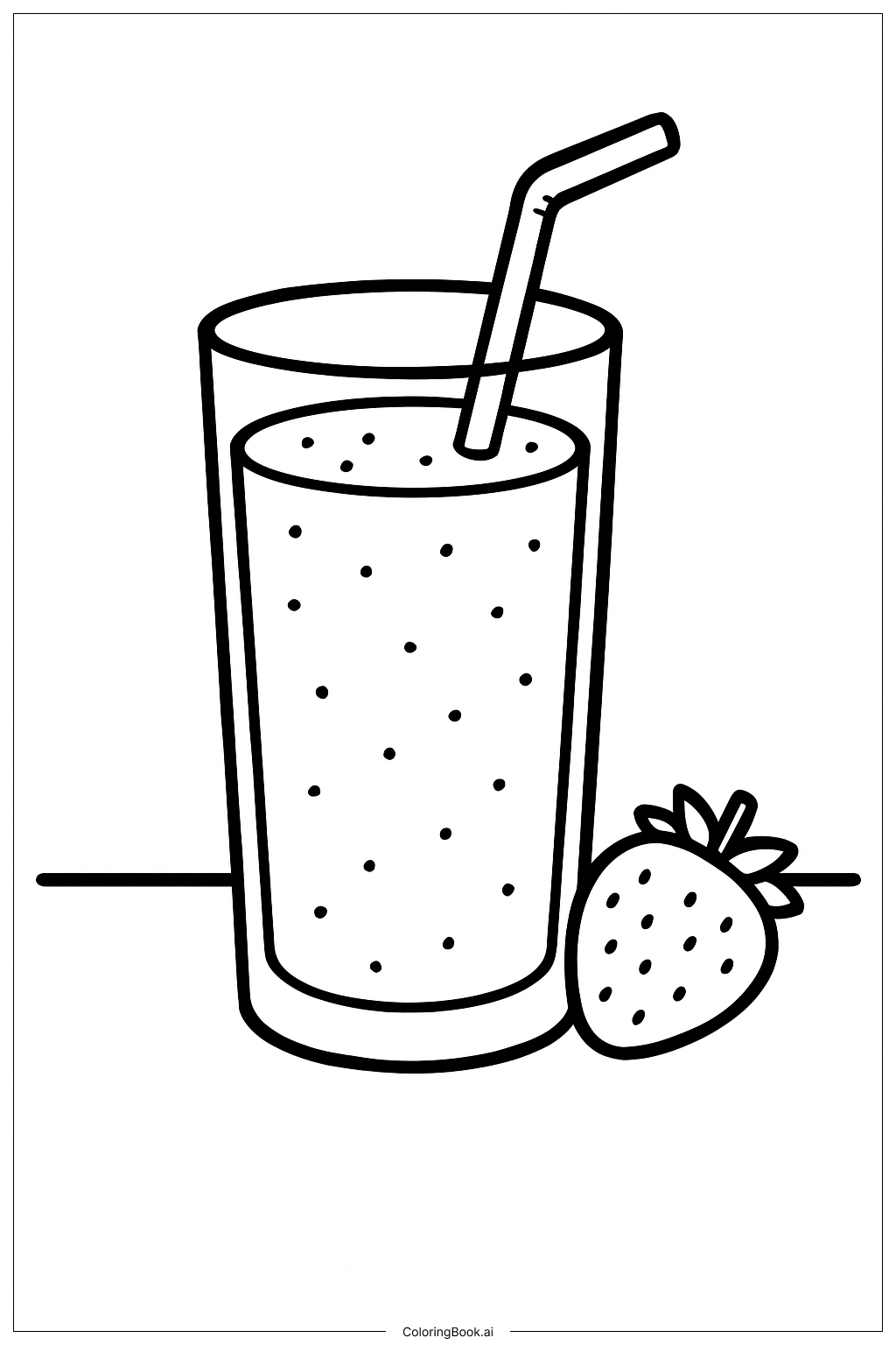 草莓冰沙杯著色頁