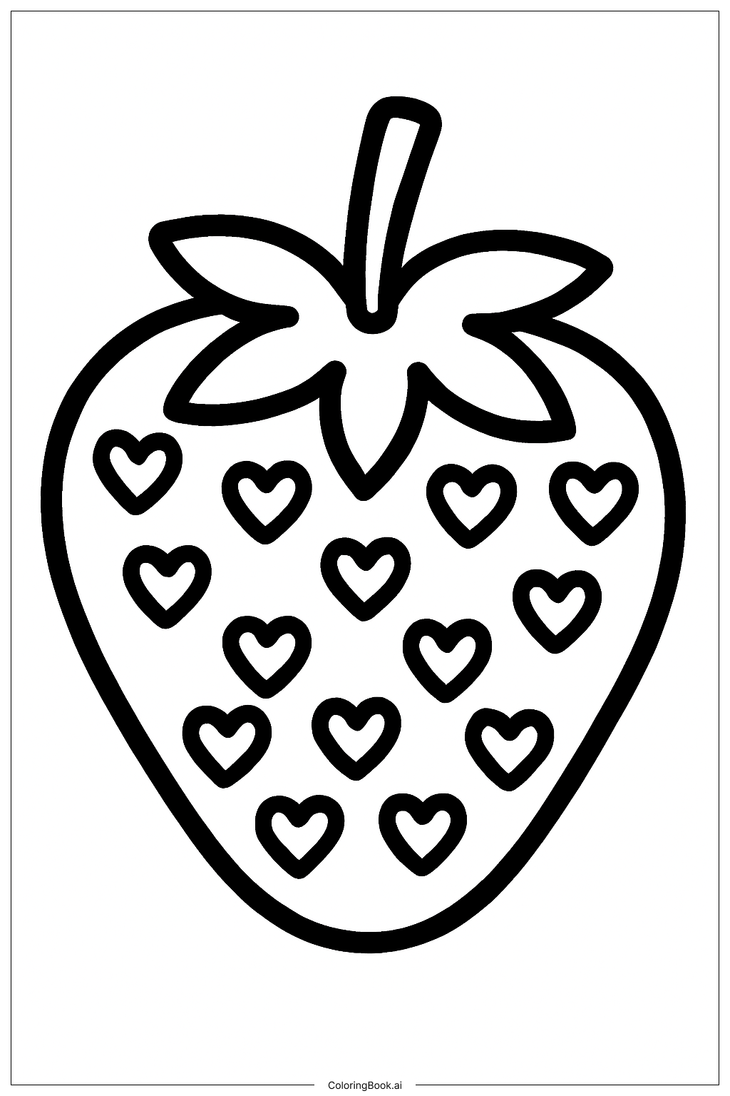 心型籽草莓著色頁