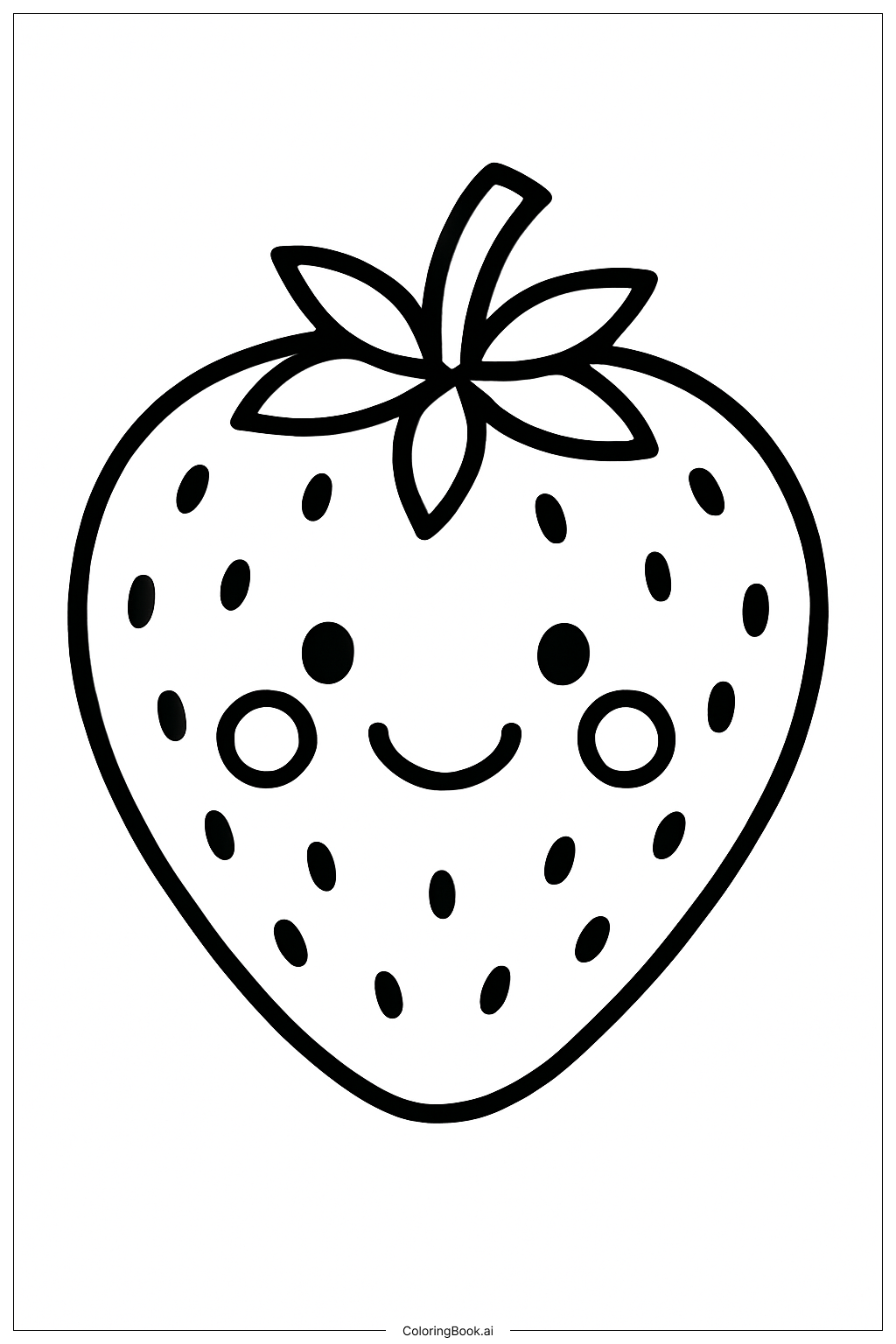 帶笑容和腮紅的草莓著色頁