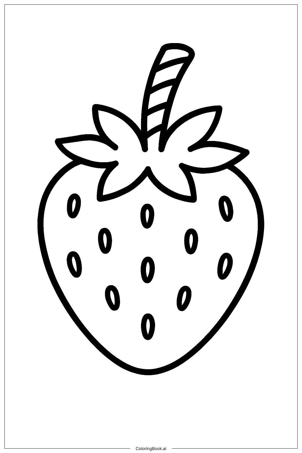 有條紋莖的草莓著色頁