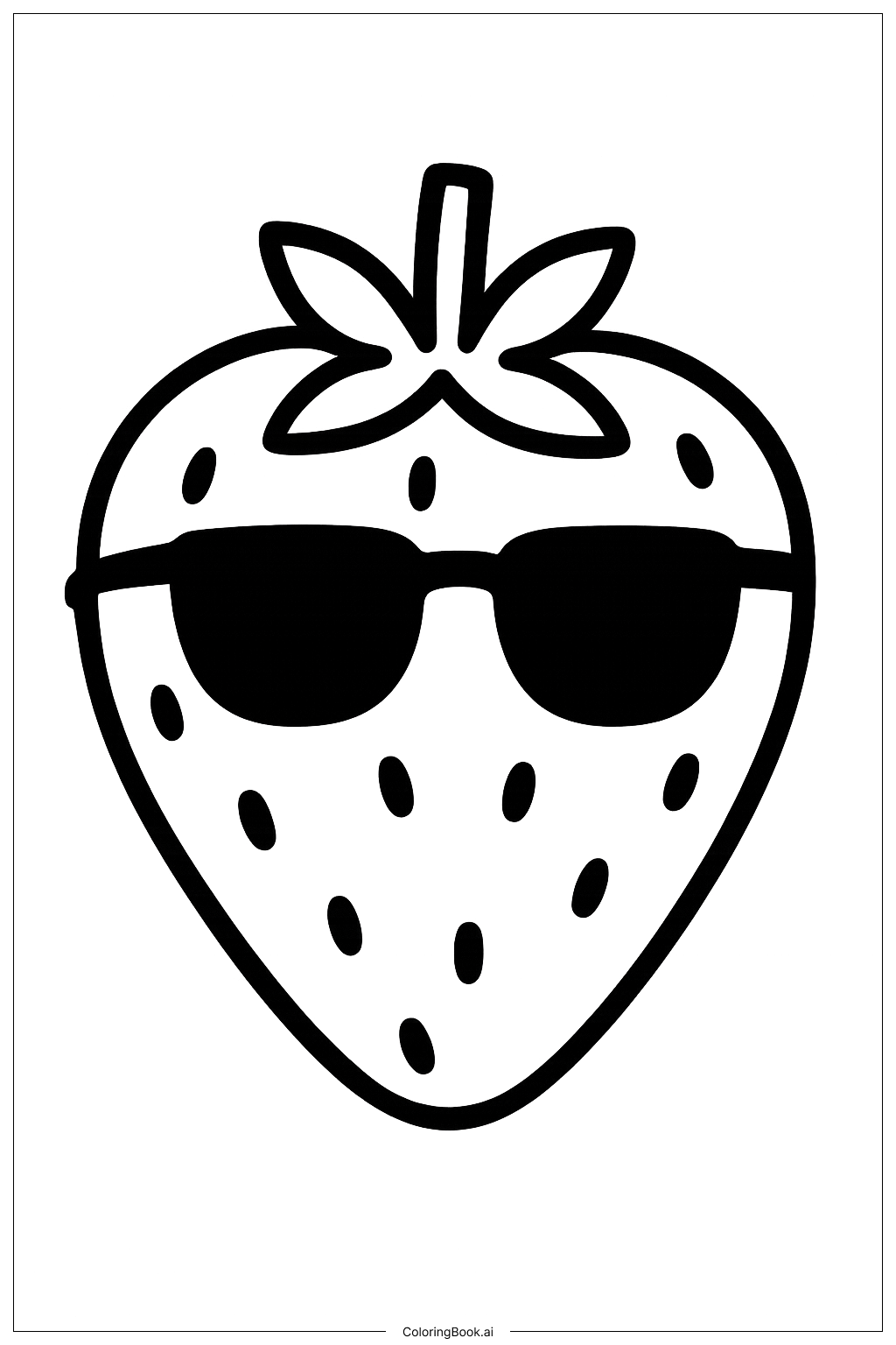 戴墨鏡的草莓著色頁