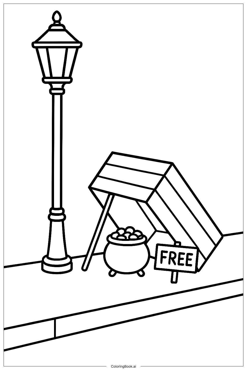  Straßenlaterne Koboldfalle Ausmalseite 