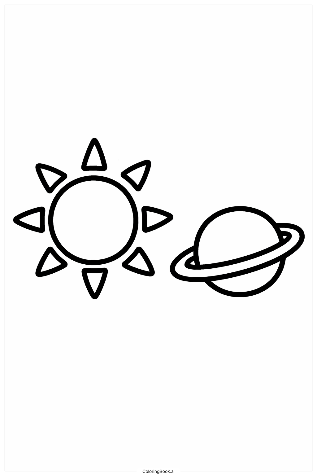  태양 색칠공부 페이지 