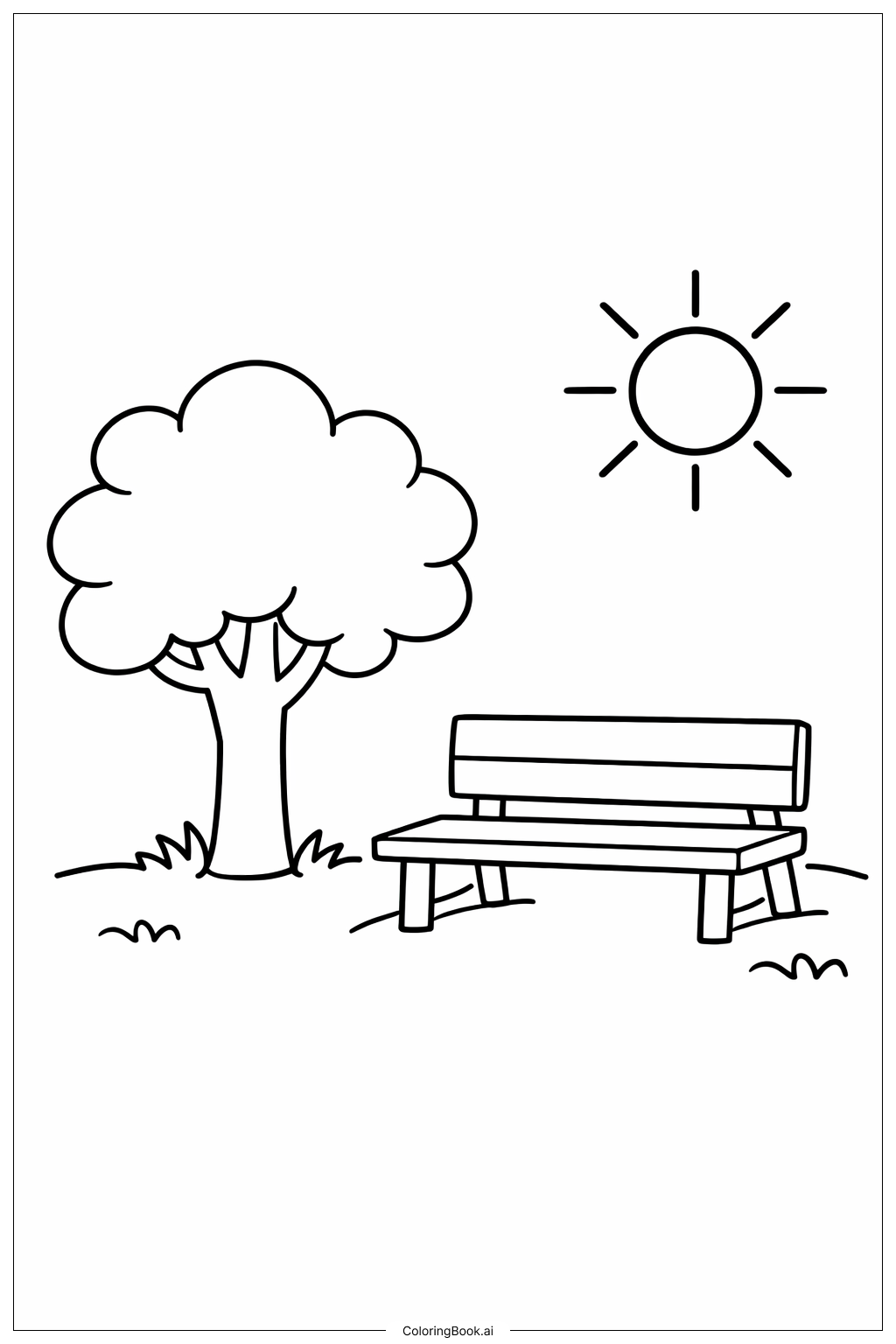 태양과 공원 벤치