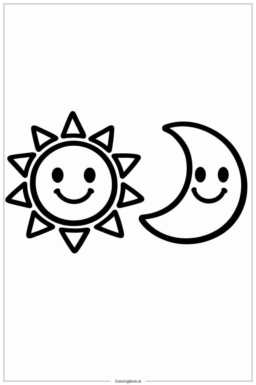  해와 웃는 달 색칠공부 페이지 