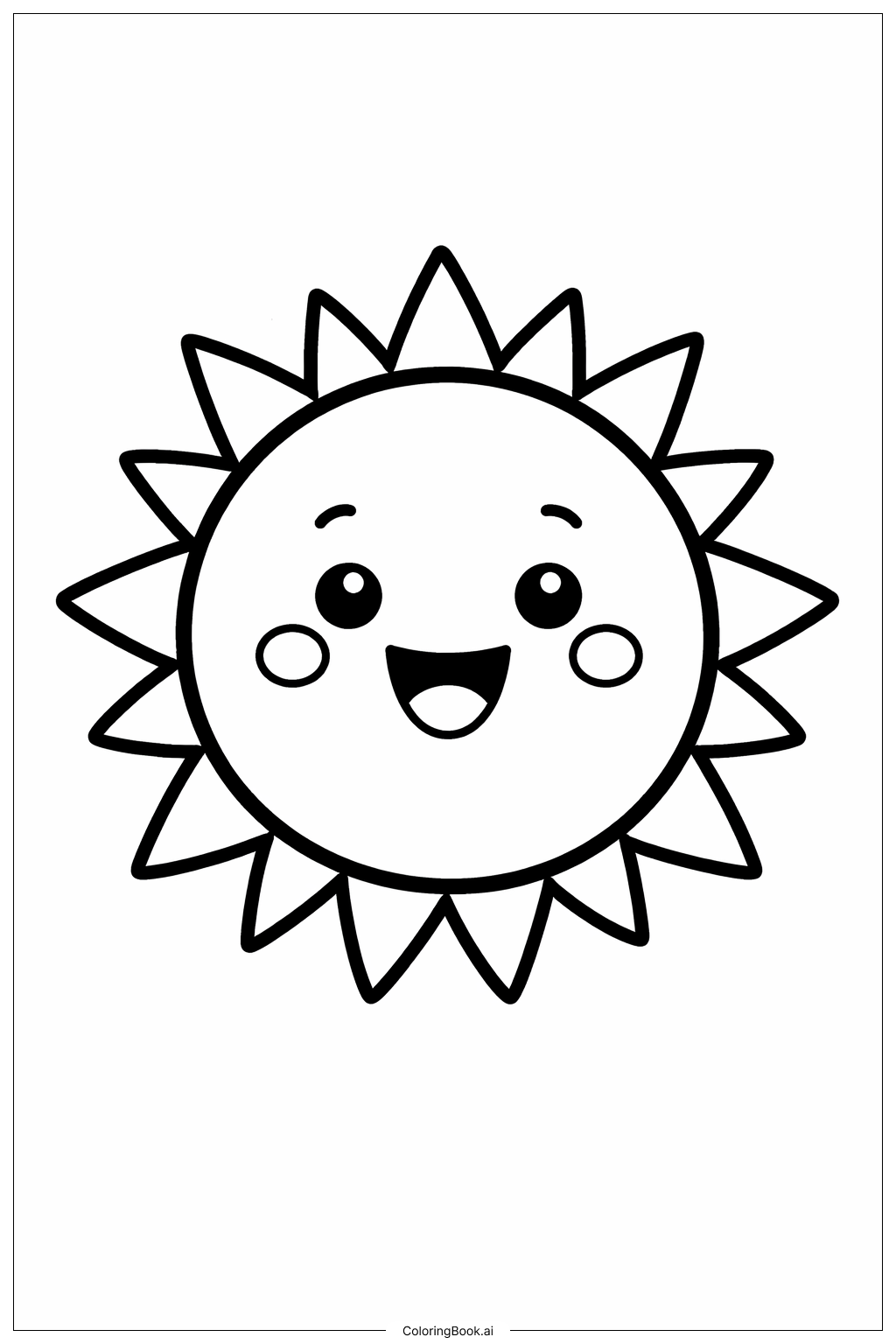  Sonnen Gesichts Kritzelei Ausmalseite 