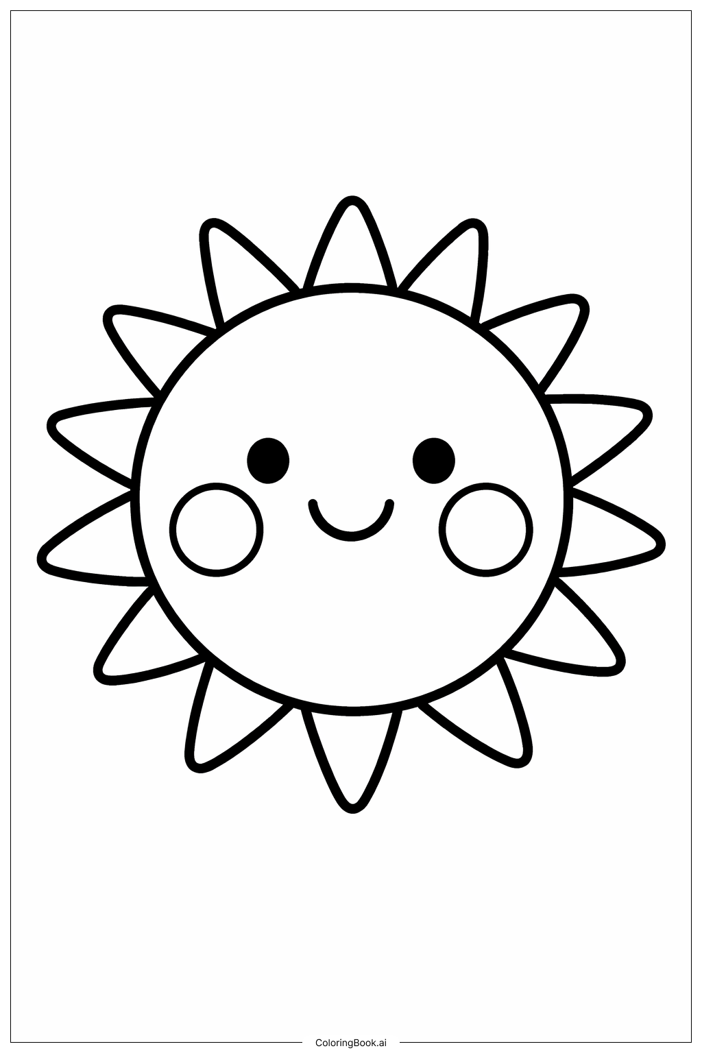  볼이 있는 해 얼굴 색칠공부 페이지 