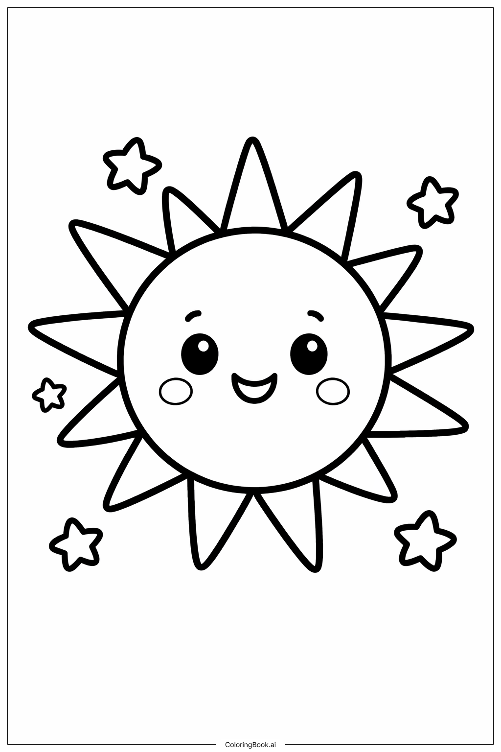  별이 있는 해 색칠공부 페이지 