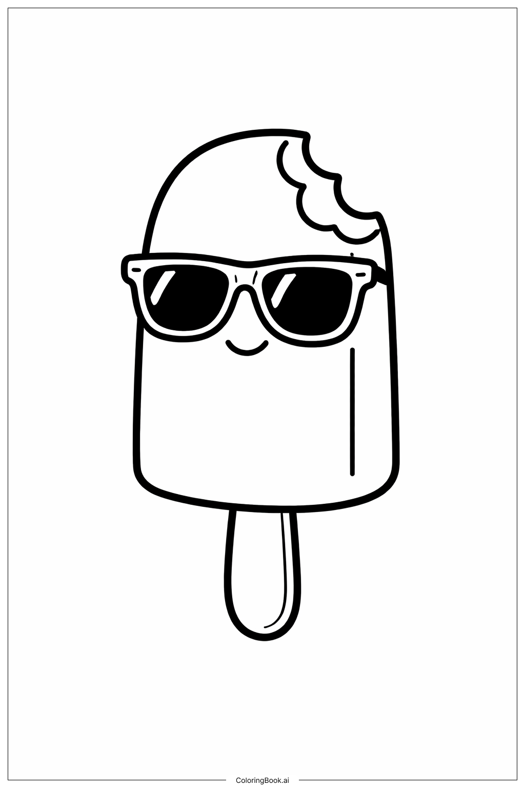  선글라스 아이스바 색칠공부 페이지 