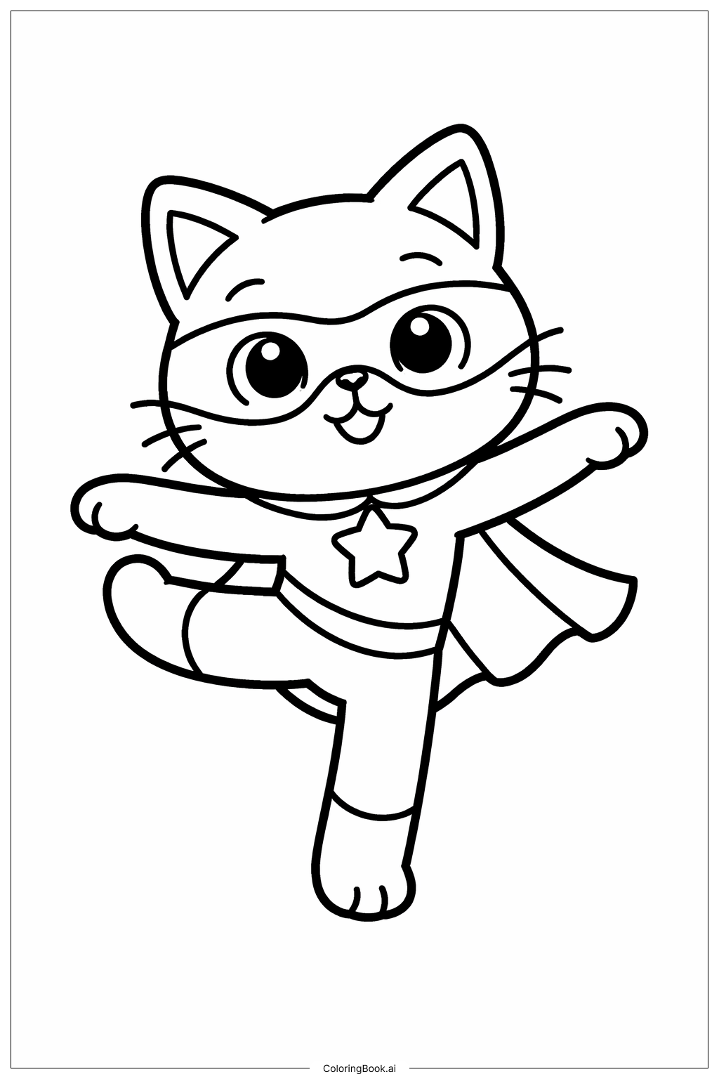  Página para colorear de Equilibrio de Super Gatitos 