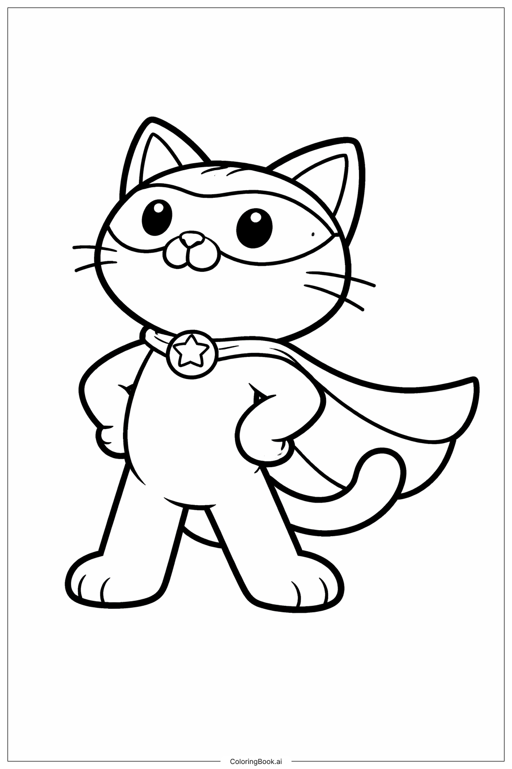  Página para colorear de Súper Gatitos con Orgullo 