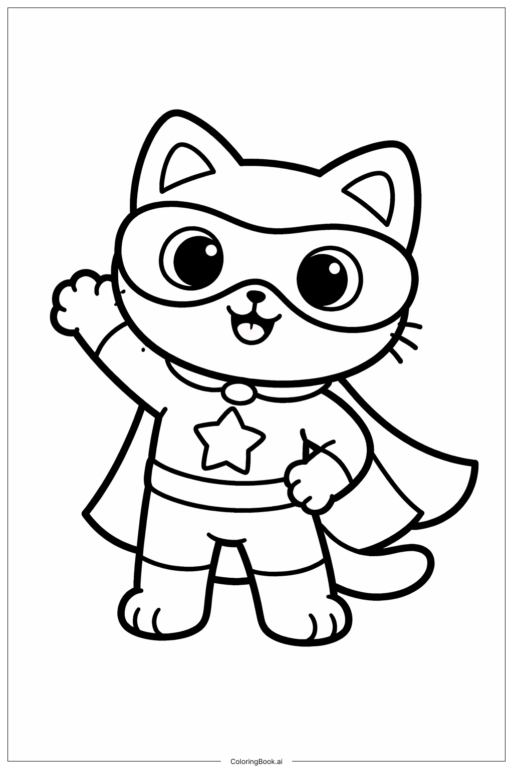  Página para colorear de Super Gatitos con Máscaras 