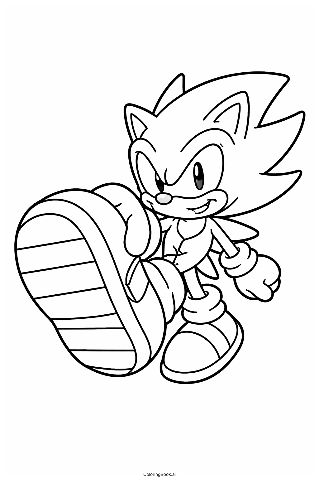  Super Sonic Big Shoe Coloring Page 
