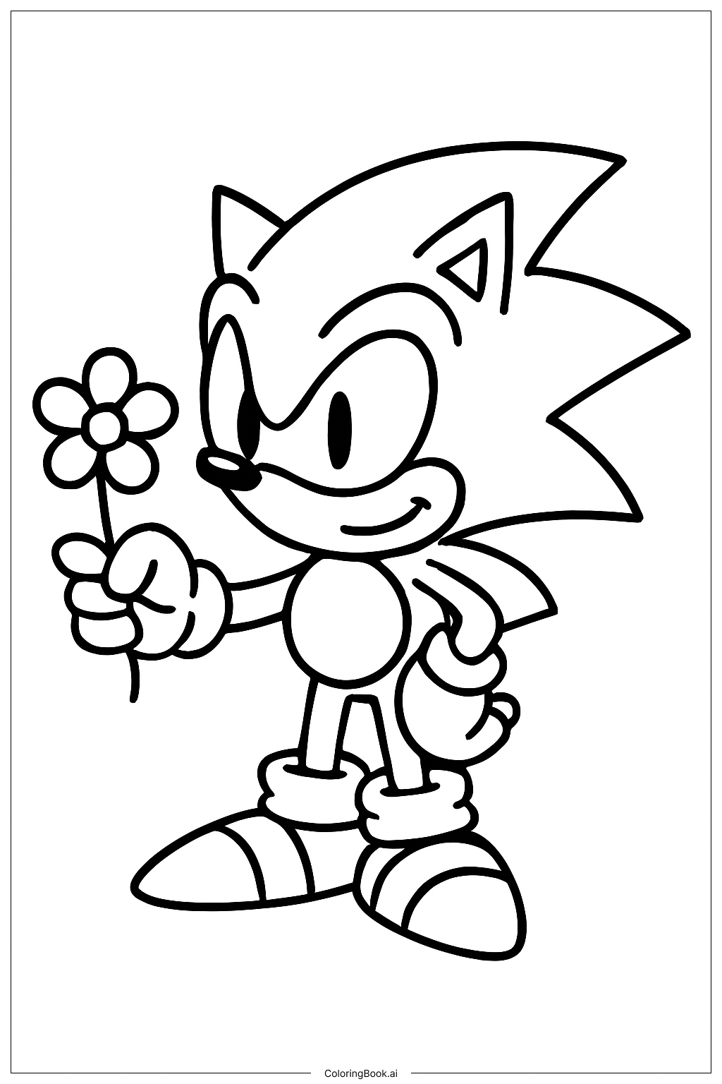  Super Sonic Flower Gift Coloring Page 