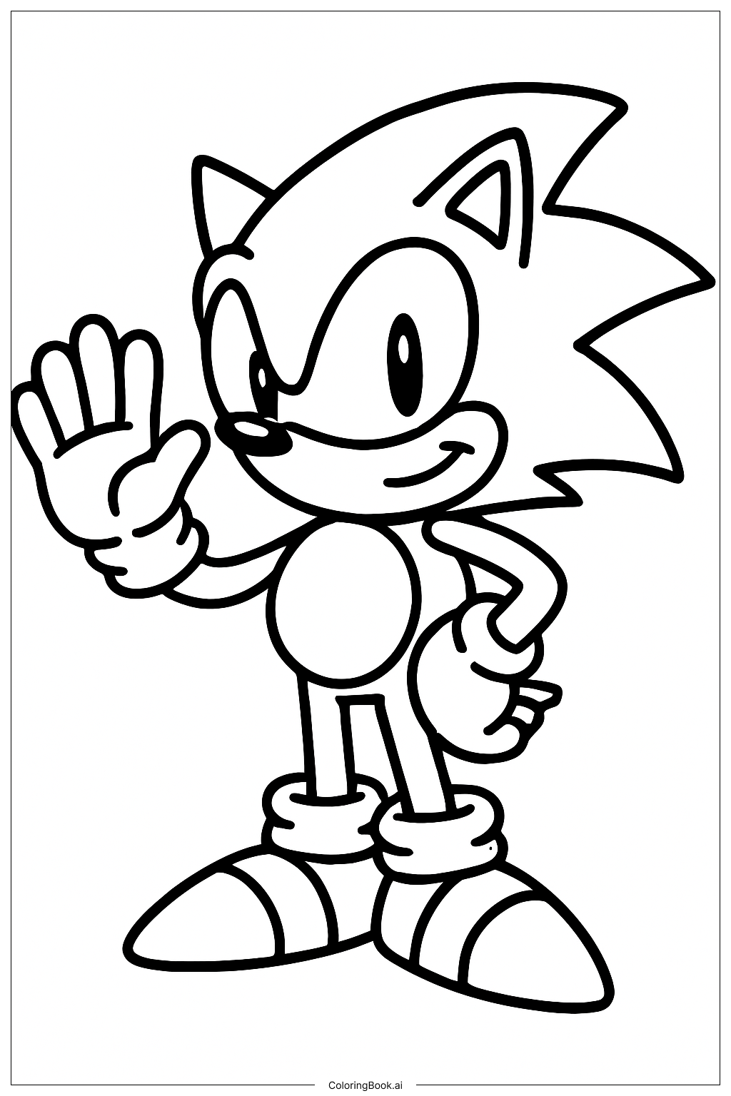  Super Sonic Friendly Wave Coloring Page 