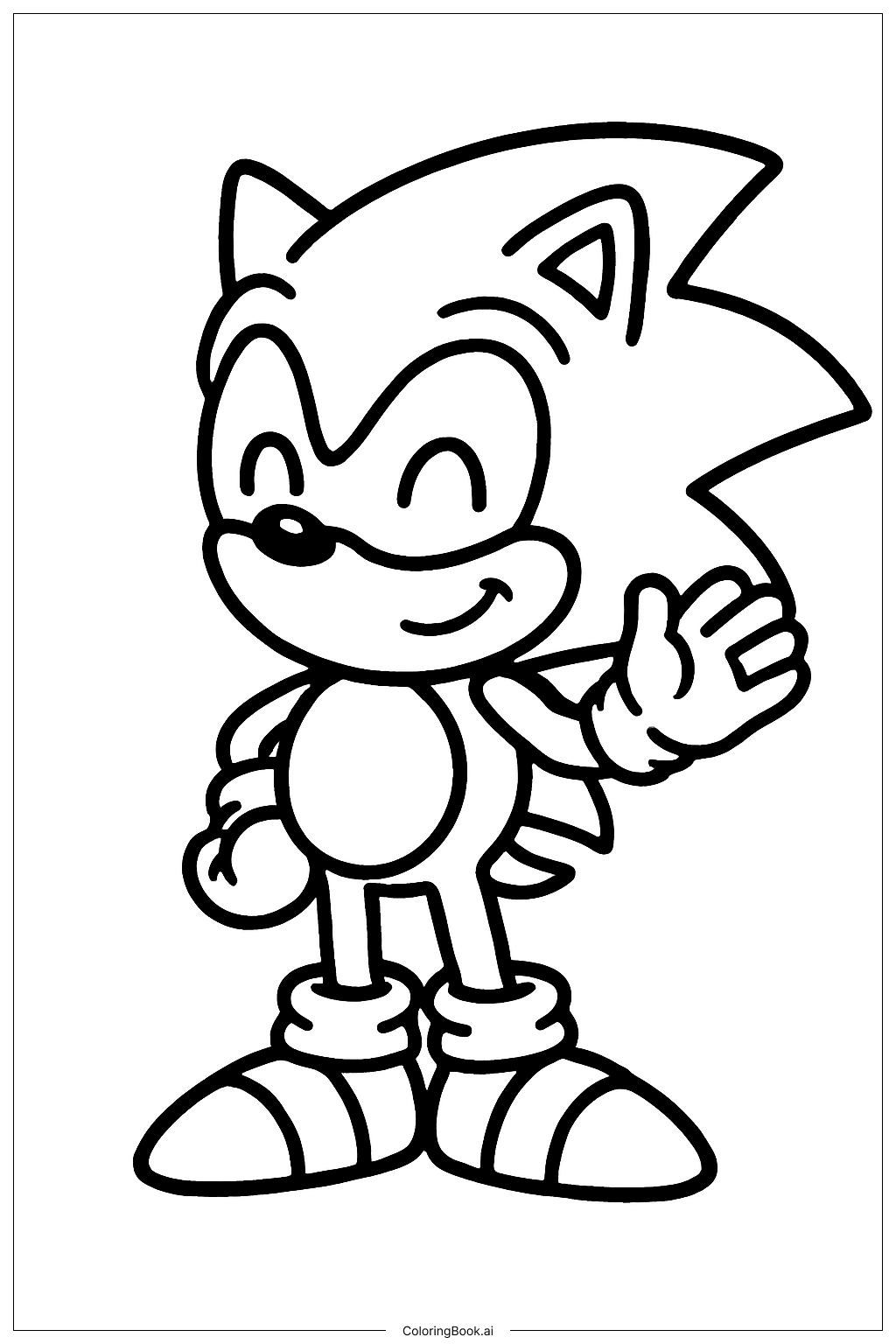 Super Sonic Happy Pose Coloring Page 