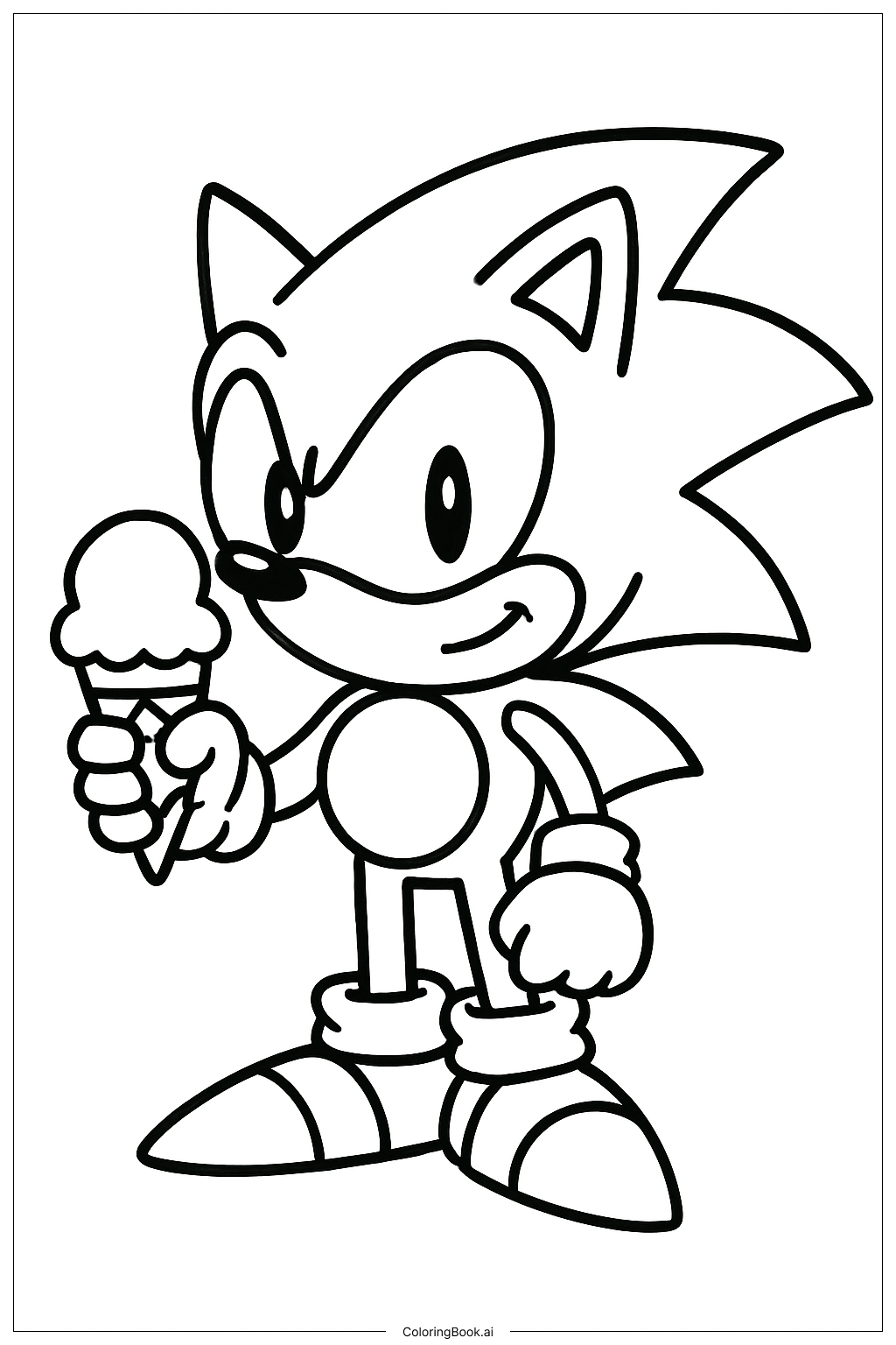  Super Sonic Ice Cream Treat Coloring Page 