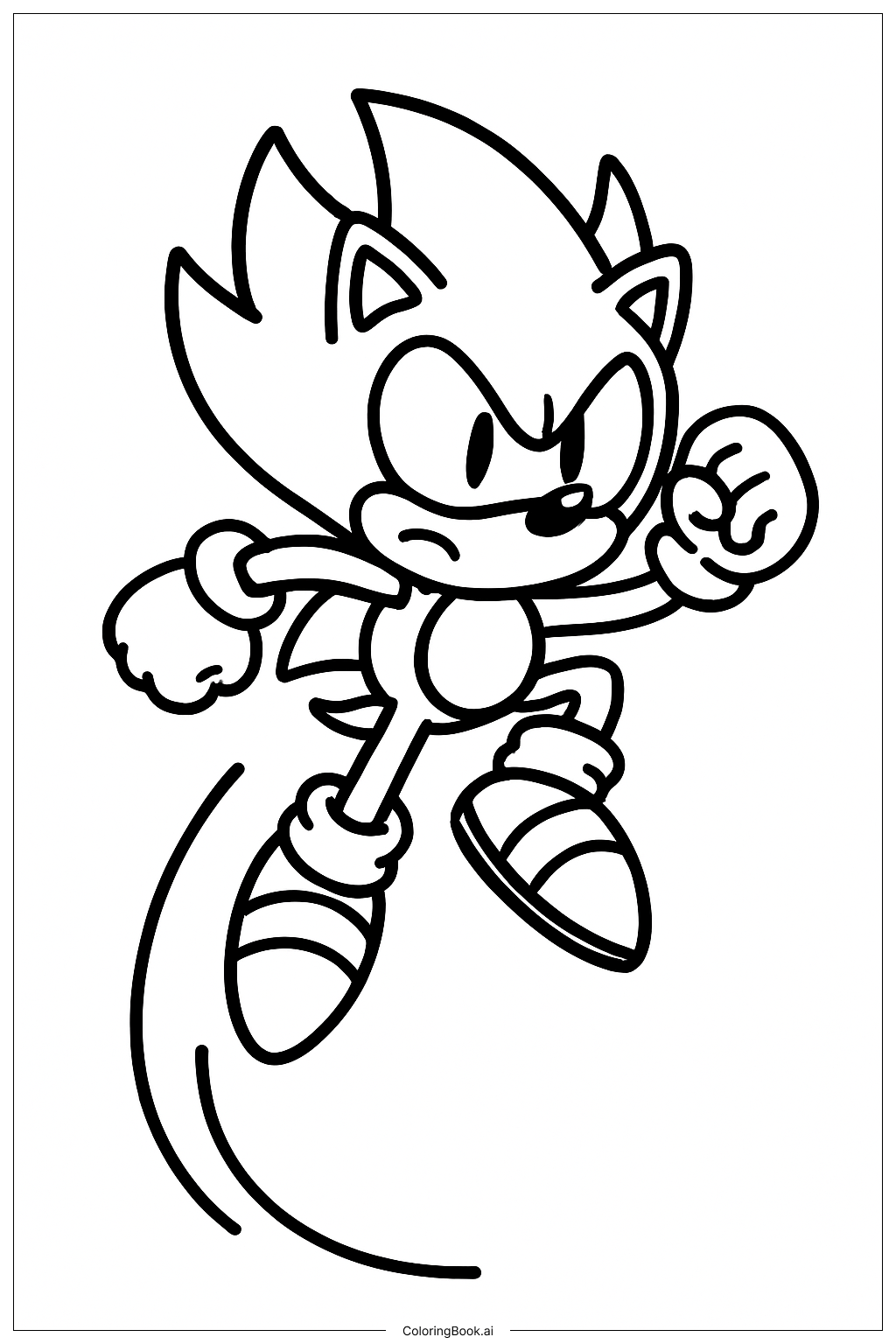  Super Sonic Jumping High Coloring Page 