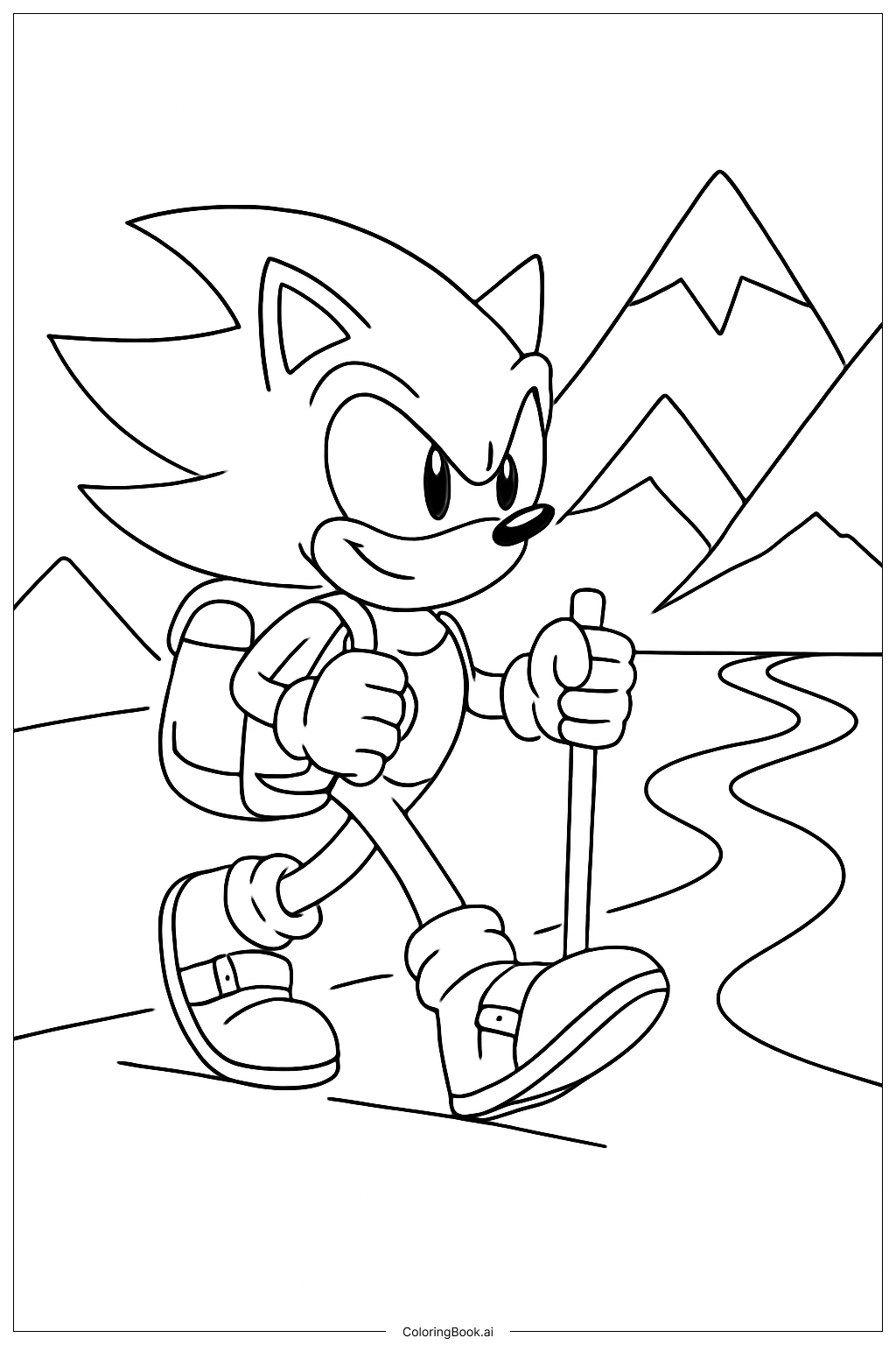  Super Sonic Mountain Hike Coloring Page 