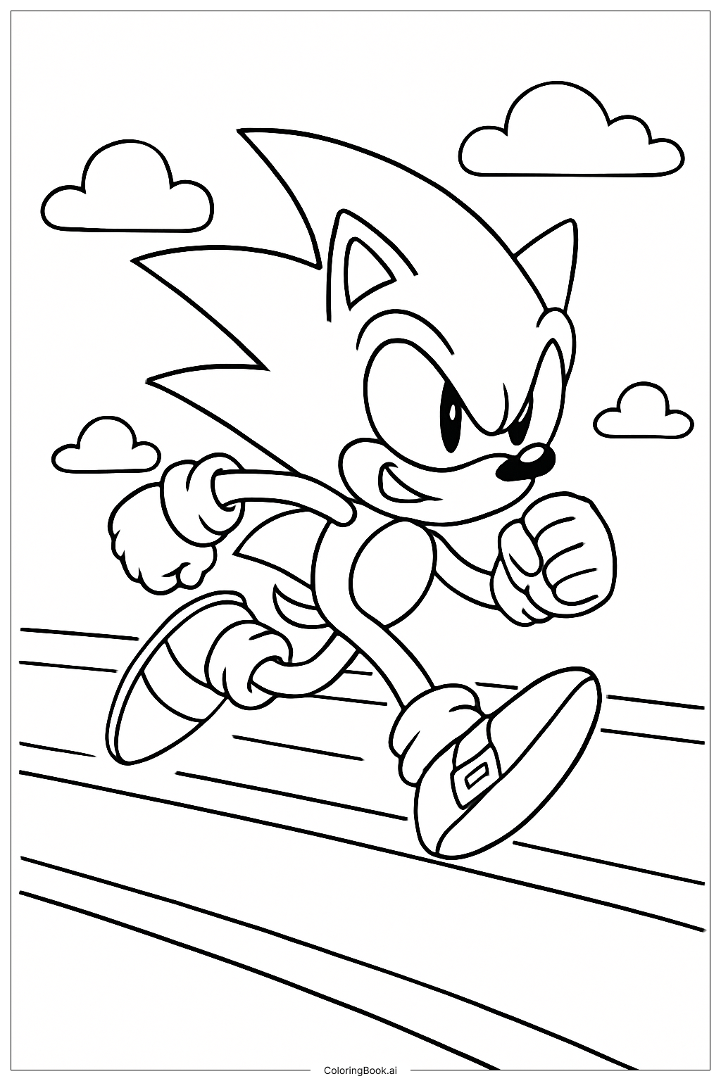  Super Sonic Racing Track Coloring Page 